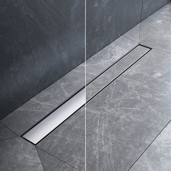 Душевой трап (лоток) 70 AM.PM MasterFlow W01SC-U11-070-04SB комбинированный затвор со стальной матовой решеткой под плитку фото 3