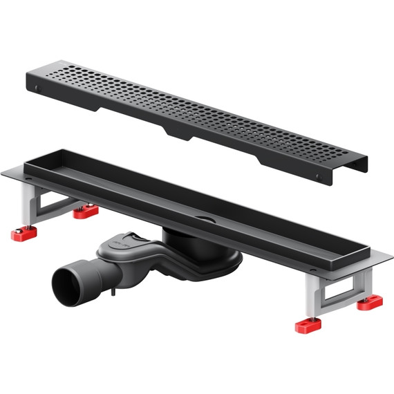 Душевой трап (лоток) 50 AM.PM MasterFlow W01SC-P11-050-01BM комбинированный затвор с черной матовой решеткой фото 11