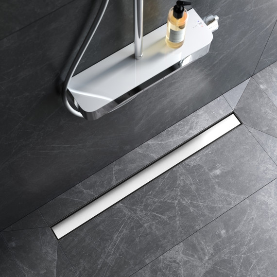 Душевой трап (лоток) 90 AM.PM MasterFlow W01SC-U11-090-04SB комбинированный затвор со стальной матовой решеткой под плитку, Цвет производителя: хром, Размер трапа: 900 - 4 Душевой трап (лоток) 90 AM.PM MasterFlow W01SC-U11-090-04SB комбинированный затвор со стальной матовой решеткой под плитку, Цвет производителя: хром, Размер трапа: 900 фото 4