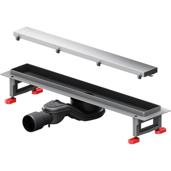 Душевой трап (лоток) 50 AM.PM MasterFlow W01SC-U11-050-04SB комбинированный затвор со стальной матовой решеткой под плитку, Цвет производителя: хром, Размер трапа: 500 фото 11