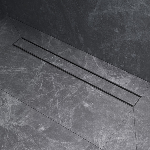 Душевой трап (лоток) 70 AM.PM PrimeFlow W02SC-U11-070-04BM комбинированный затвор с черной матовой решеткой под плитку фото 5