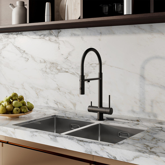 Смеситель для кухни Iddis Ace ACEBLFFi05, черный матовый фото 2