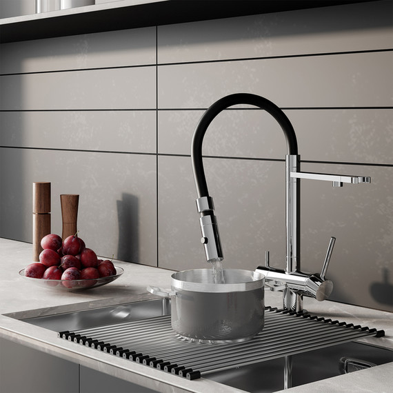 Смеситель для кухни Iddis Ace ACESBFFi05, хром/чёрный фото 13