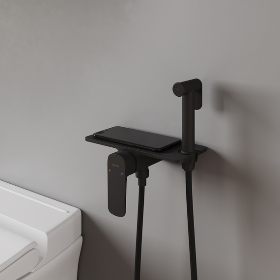 Набор для гигиенического душа Iddis Axes AXEBLSHi08, чёрный - 2 Набор для гигиенического душа Iddis Axes AXEBLSHi08, чёрный фото 2