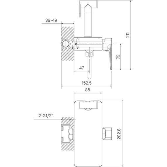 Набор для гигиенического душа Iddis Axes AXESBSHi08 - 4 Набор для гигиенического душа Iddis Axes AXESBSHi08 фото 4