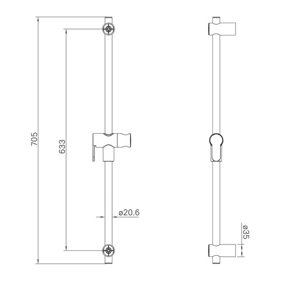 Душевой гарнитур Iddis Optima Home OPH3F20i16 со штангой 70 см, графит фото 10