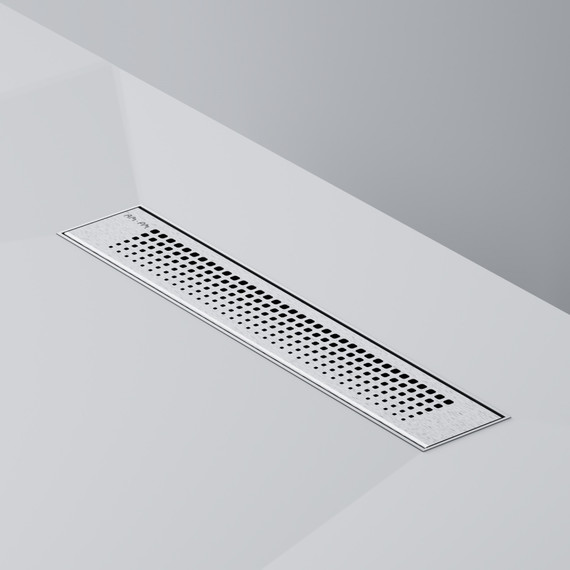 Душевой трап (лоток) 40 AM.PM PrimeFlow W02SC-P11-040-01SB комбинированный затвор со стальной матовой решеткой, Цвет производителя: хром, Размер трапа: 400 фото 6