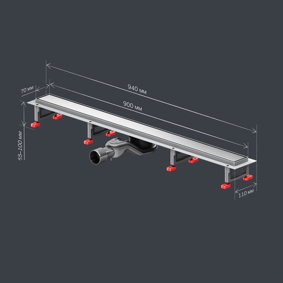 Душевой трап (лоток) 90 AM.PM MasterFlow W01SC-U11-090-04SB комбинированный затвор со стальной матовой решеткой под плитку, Цвет производителя: хром, Размер трапа: 900 - 10 Душевой трап (лоток) 90 AM.PM MasterFlow W01SC-U11-090-04SB комбинированный затвор со стальной матовой решеткой под плитку, Цвет производителя: хром, Размер трапа: 900 фото 10