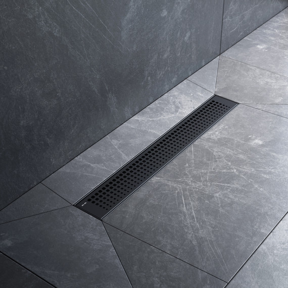 Душевой трап (лоток) 50 AM.PM MasterFlow W01SC-P11-050-01BM комбинированный затвор с черной матовой решеткой фото 3