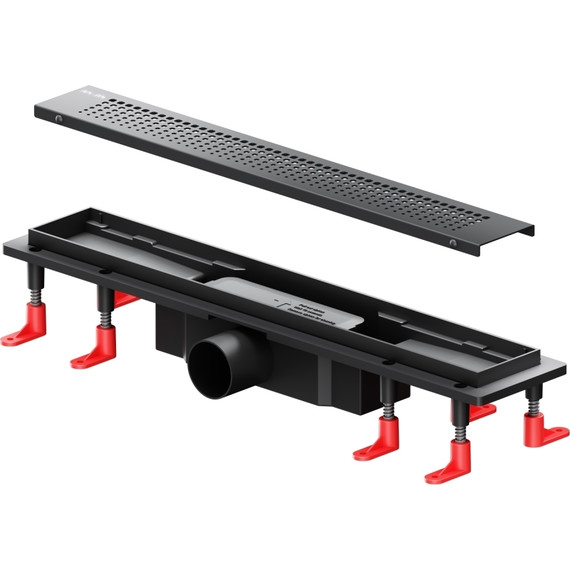 Душевой трап (лоток) 50 AM.PM PrimeFlow W02SC-P11-050-01BM комбинированный затвор с черной матовой решеткой, Цвет производителя: чёрный, Размер трапа: 500 фото 11