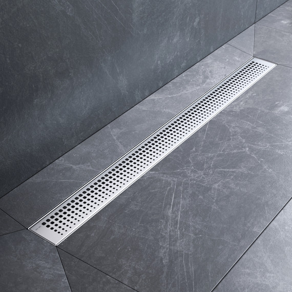 Душевой трап (лоток) 80 AM.PM MasterFlow W01SC-P11-080-01SB комбинированный затвор со стальной матовой решеткой, Цвет производителя: хром, Размер трапа: 800 фото 3