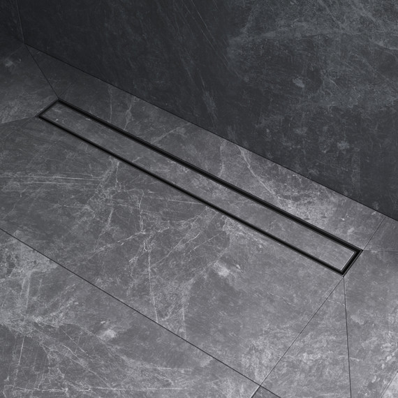 Душевой трап (лоток) 70 AM.PM MasterFlow W01SC-U11-070-04BM комбинированный затвор с черной матовой решеткой под плитку, Цвет производителя: чёрный, Размер трапа: 700 фото 5