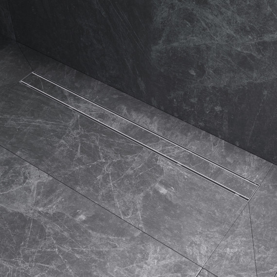 Душевой трап (лоток) 90 AM.PM PrimeFlow W02SC-U11-090-04SB комбинированный затвор со стальной матовой решеткой под плитку, Цвет производителя: хром, Размер трапа: 900 фото 6