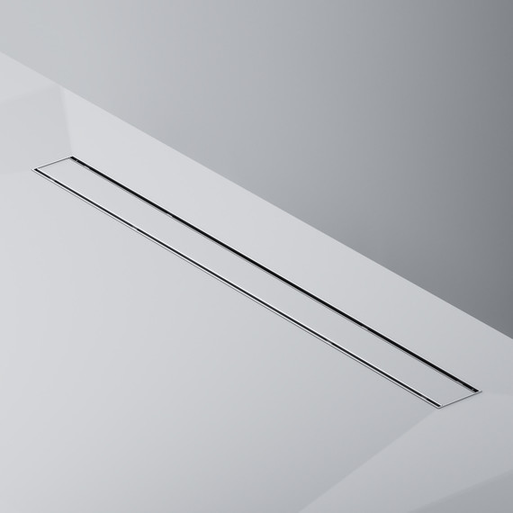 Душевой трап (лоток) 90 AM.PM PrimeFlow W02SC-U11-090-04SB комбинированный затвор со стальной матовой решеткой под плитку, Цвет производителя: хром, Размер трапа: 900 фото 2