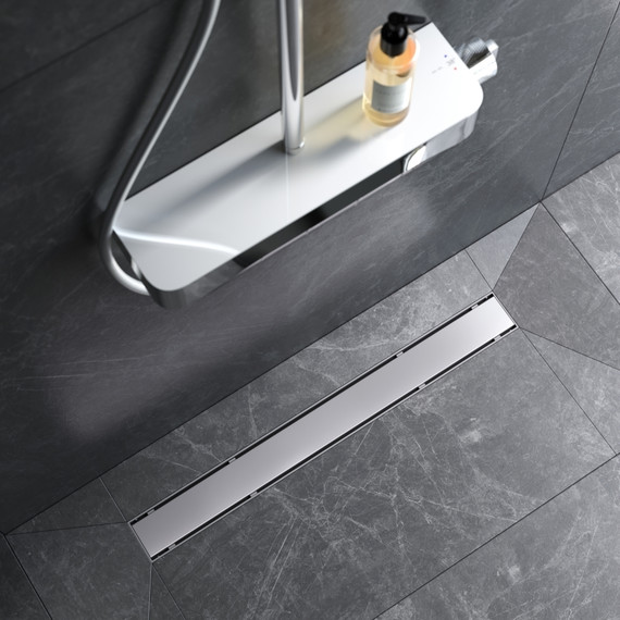 Душевой трап (лоток) 70 AM.PM PrimeFlow W02SC-U11-070-04SB комбинированный затвор со стальной матовой решеткой под плитку фото 4