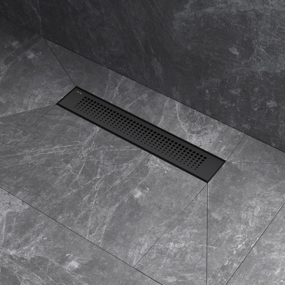 Душевой трап (лоток) 40 AM.PM PrimeFlow W02SC-P11-040-01BM комбинированный затвор с черной матовой решеткой, Цвет производителя: чёрный, Размер трапа: 400 фото 6