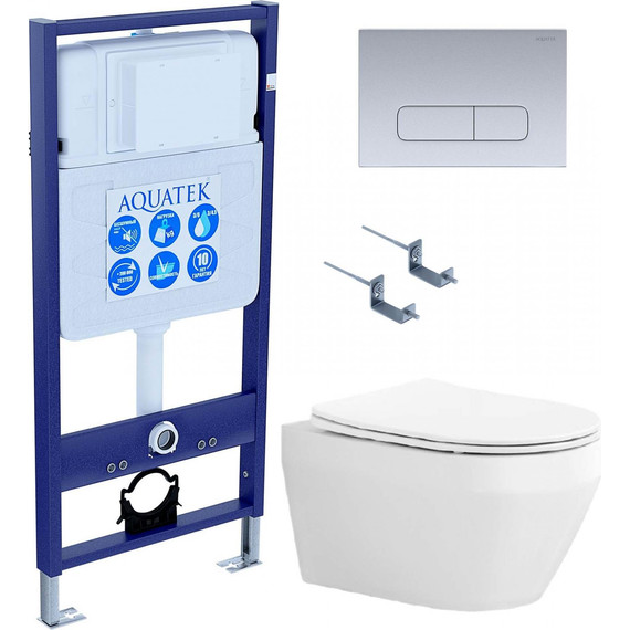 Унитаз с инсталляцией Aquatek Set Лея-014 4в1 фото 