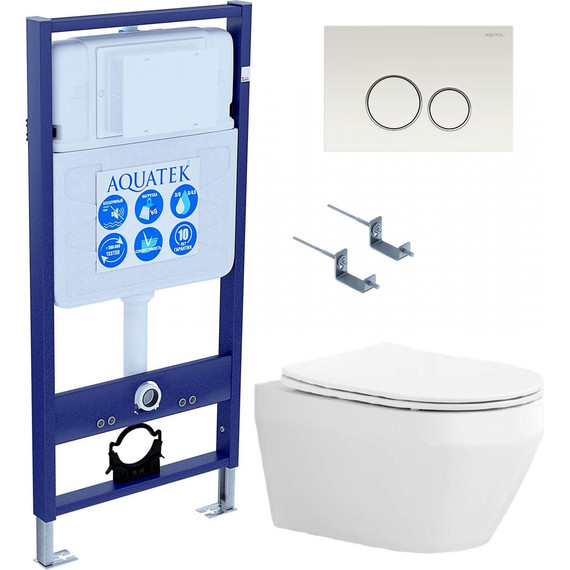 Унитаз с инсталляцией Aquatek Set Лея-016 4в1 фото 