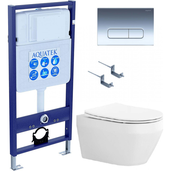 Унитаз с инсталляцией Aquatek Set Лея-017 4в1 фото 