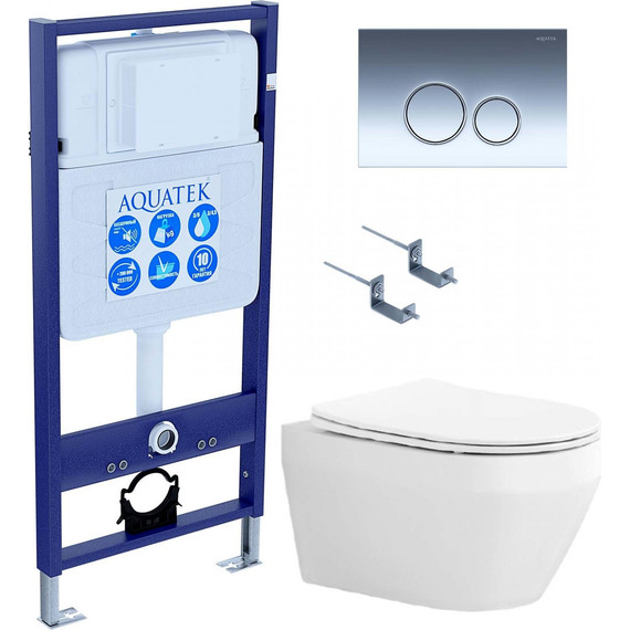 Унитаз с инсталляцией Aquatek Set Лея-018 4в1 фото 