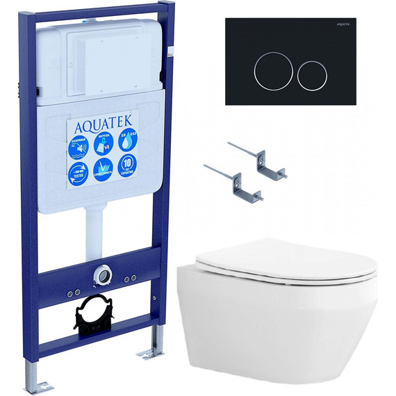 Унитаз с инсталляцией Aquatek Set Лея-020 4в1 фото 