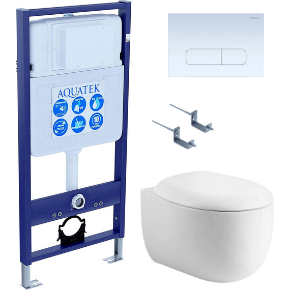 Унитаз с инсталляцией Aquatek Set Альтаир-013 4в1 фото 