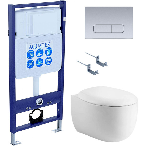 Унитаз с инсталляцией Aquatek Set Альтаир-014 4в1 фото 