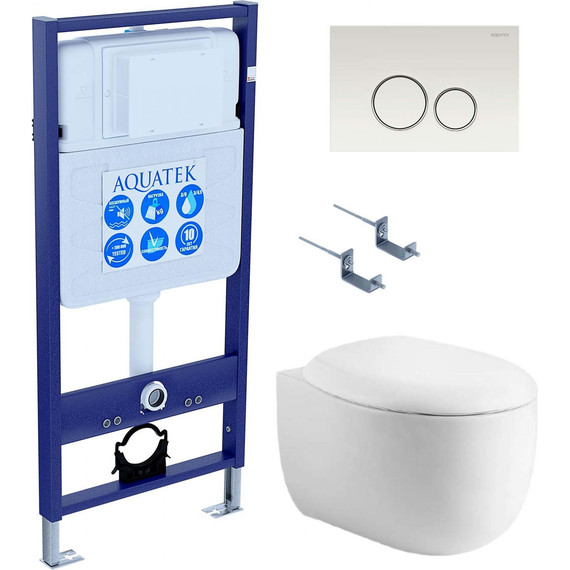 Унитаз с инсталляцией Aquatek Set Альтаир-016 4в1 фото 