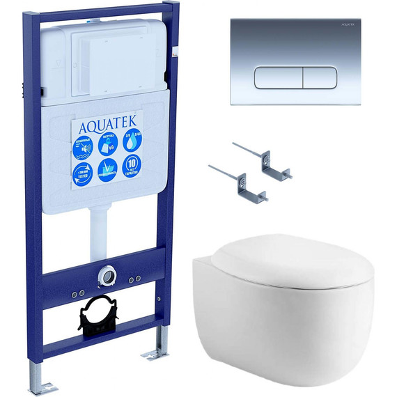 Унитаз с инсталляцией Aquatek Set Альтаир-017 4в1 фото 