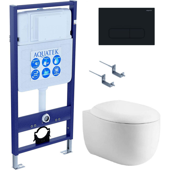 Унитаз с инсталляцией Aquatek Set Альтаир-015 4в1 фото 
