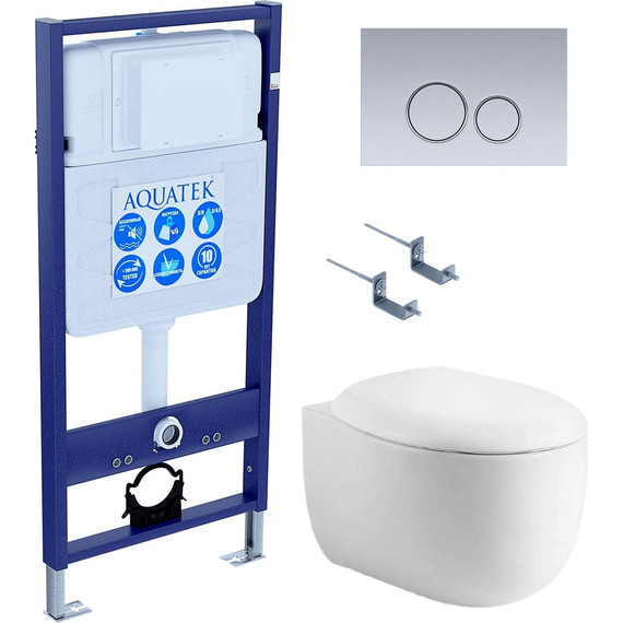 Унитаз с инсталляцией Aquatek Set Альтаир-019 4в1 фото 