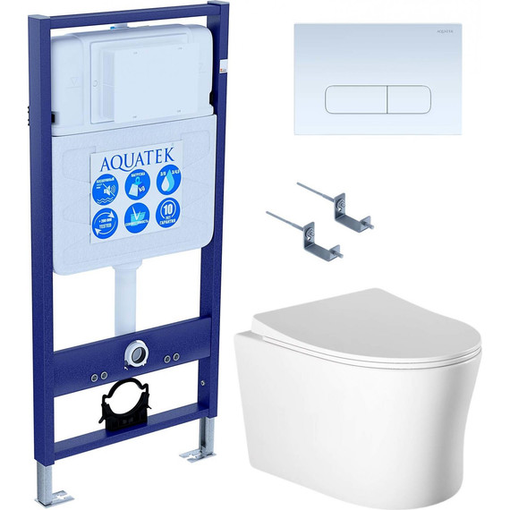 Унитаз с инсталляцией Aquatek Set Ника-013 4в1 фото 