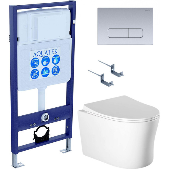 Унитаз с инсталляцией Aquatek Set Ника-014 4в1 фото 