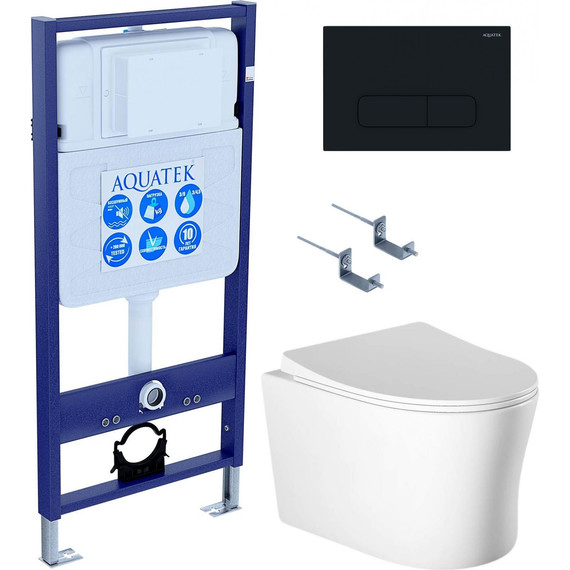 Унитаз с инсталляцией Aquatek Set Ника-015 4в1 фото 