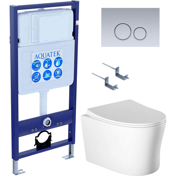 Унитаз с инсталляцией Aquatek Set Ника-019 4в1 фото 