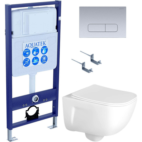 Унитаз с инсталляцией Aquatek Set Дива-014 4в1 фото 