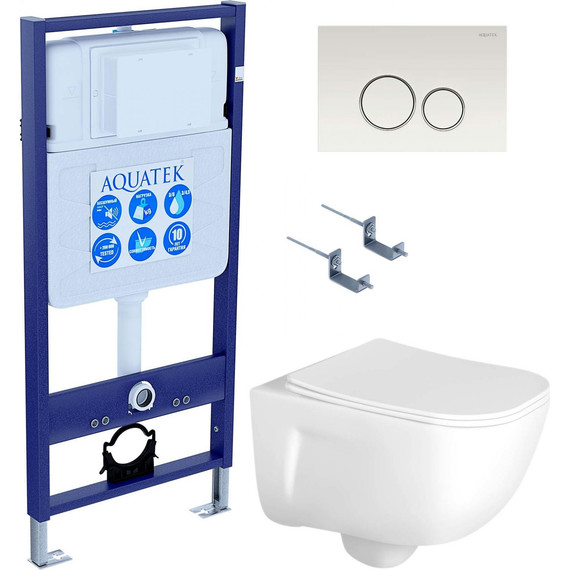Унитаз с инсталляцией Aquatek Set Дива-016 4в1 фото 