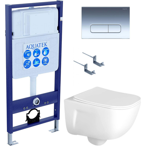 Унитаз с инсталляцией Aquatek Set Дива-017 4в1 фото 