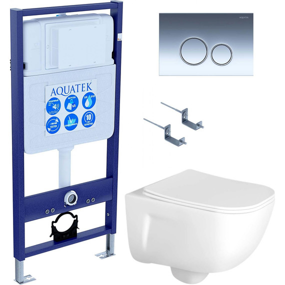 Унитаз с инсталляцией Aquatek Set Дива-018 4в1 фото 
