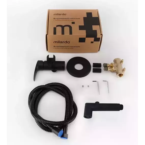 Набор для гигиенического душа Milardo Rora RORBLR0M08, чёрный матовый фото 4