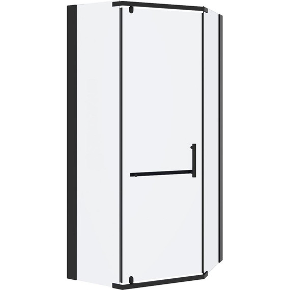 Душевое ограждение Mirsant Arena Pentagon 90x90 см, (стекло 8 мм), чёрный/прозрачное фото 2