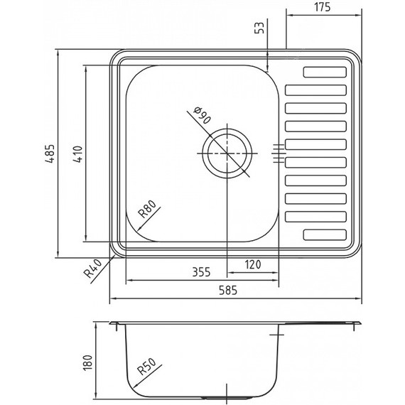 Кухонная мойка Iddis Strit STR58PDi77S 0,8 мм, сталь фото 12