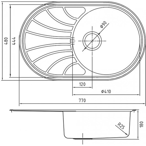 Кухонная мойка Iddis Suno SUN77SDi77S 0,8 мм, сталь фото 12
