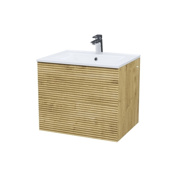 Тумба подвесная с раковиной Iddis Bild BIL60V0i95K 60 см, дуб светлый - 2 Тумба подвесная с раковиной Iddis Bild BIL60V0i95K 60 см, дуб светлый фото 2