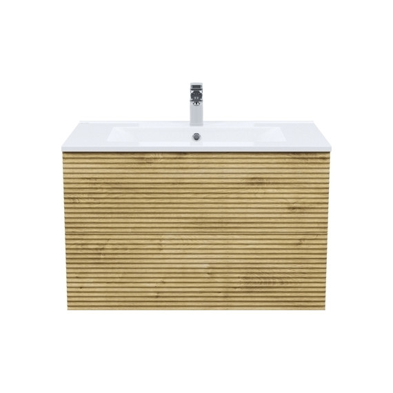 Тумба подвесная с раковиной Iddis Bild BIL80V0i95K 80 см, дуб светлый - 2 Тумба подвесная с раковиной Iddis Bild BIL80V0i95K 80 см, дуб светлый фото 2