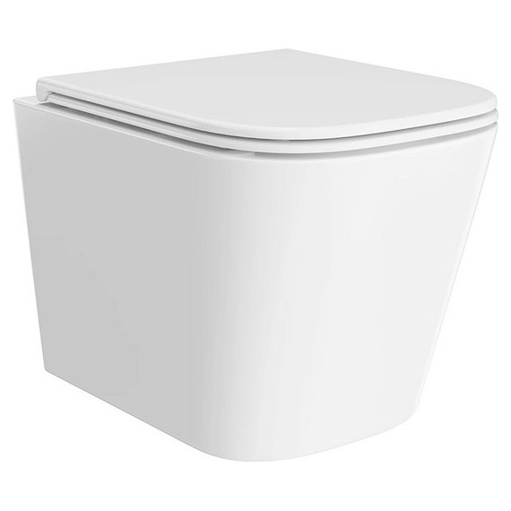 Унитаз подвесной безободковый Kerama Marazzi Cubo CU.wc.02 с крышкой микролифт фото 