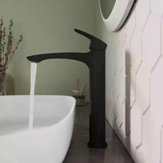 Смеситель для раковины высокий Milardo Rora RORBL01M01, чёрный матовый - 3 Смеситель для раковины высокий Milardo Rora RORBL01M01, чёрный матовый фото 3