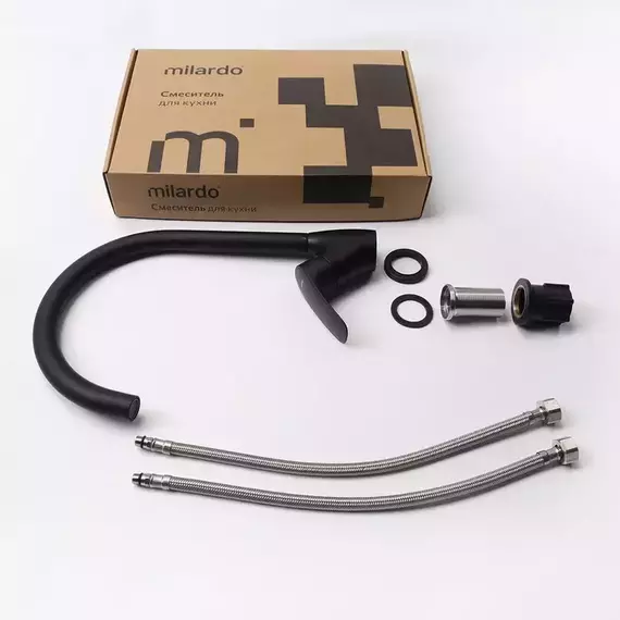 Смеситель для кухни Milardo Rora RORBL0JM05, чёрный матовый фото 4