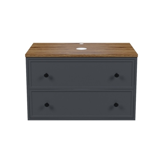 Тумба подвесная со столешницей Iddis Torr 80 см TOR80DMi95K, тёмно-серый фото 3