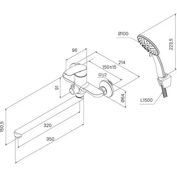 Смеситель для ванны Milardo Rora RORSB00M10 фото 8